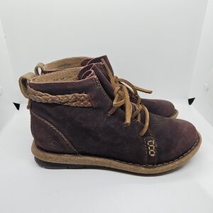 Born Temple Final wine colored leather desert boots size 7